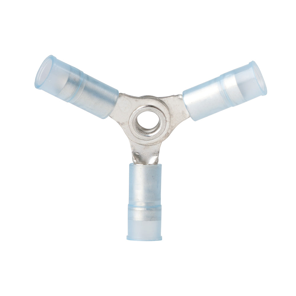 Ancor 16-14 AWG nylon 3-way connector terminals pack of 25, used for electrical wiring and cable connections.