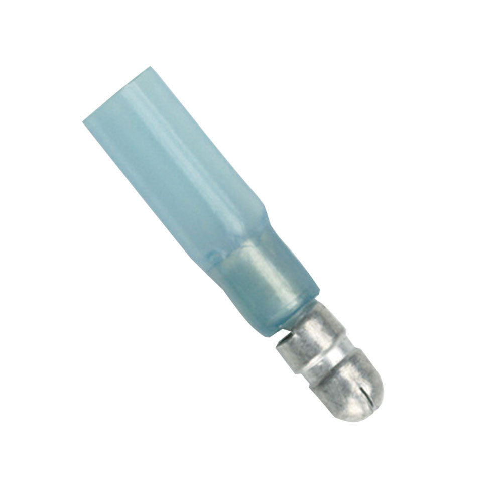 Ancor 16-14 male heatshrink snap plug terminals in a 100-pack, showing insulated, crimp-style connectors for electrical wiring.
