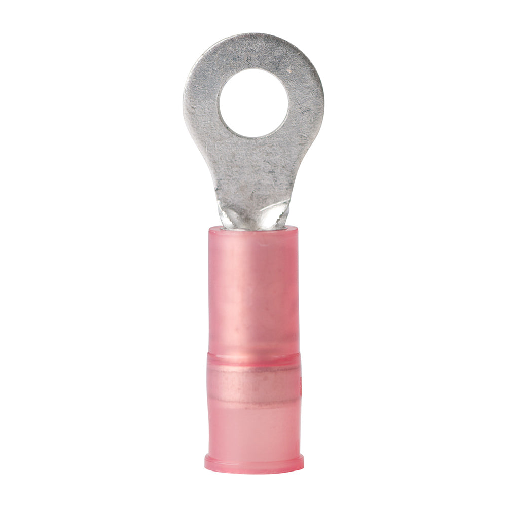 Ancor 22-18 AWG nylon ring terminal, #6 size, for electrical wiring, shown in a 25-pack, with metal ring and nylon insulation