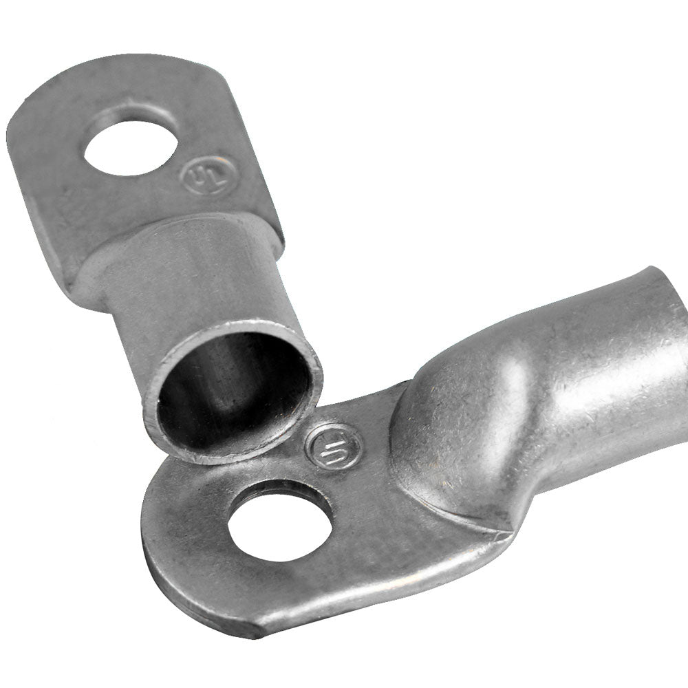 Ancor Heavy Duty Lugs for 1/0 gauge wire with 3/8" post, shown in a 2-pack, designed for secure electrical connections.