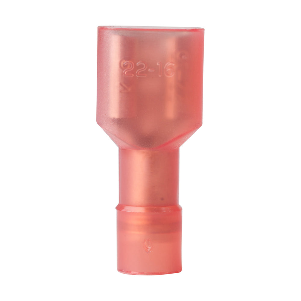 Ancor nylon fully insulated female disconnect terminals, 22-18 gauge, 100-piece set for electrical wiring and connections.