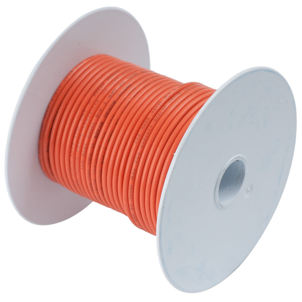 Ancor orange 16 AWG tinned copper wire coil, 500-foot length, ideal for electrical and marine wiring applications.