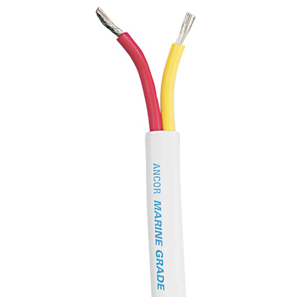 Ancor Safety Duplex Cable 12/2 AWG red and yellow flat wire, 250 feet length, designed for marine and electrical applications.