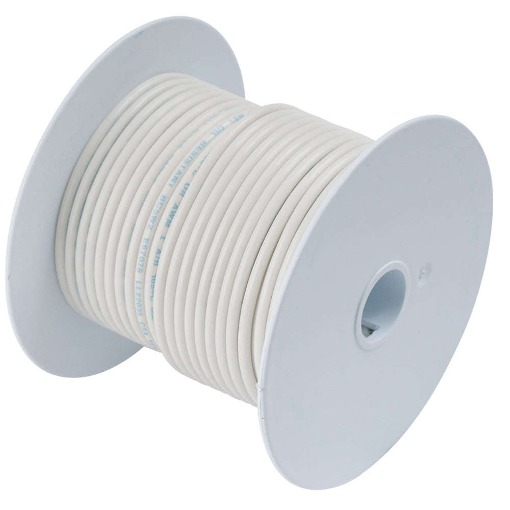 Ancor White 10 AWG tinned copper wire, 100-foot spool, flexible electrical wire for marine and electronic applications