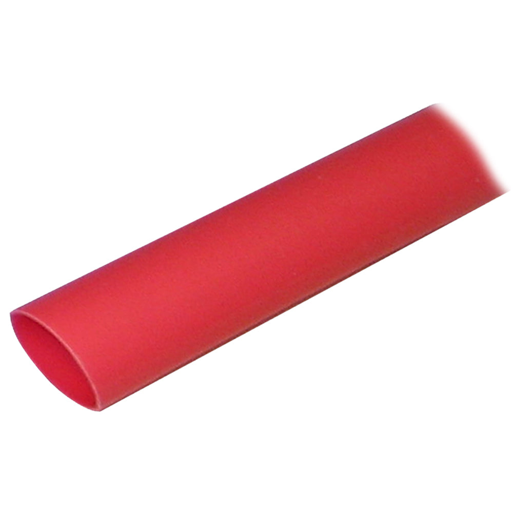 Ancor adhesive-lined red heat shrink tubing for wire management, 1 inch by 48 inches, shown in a close-up view.