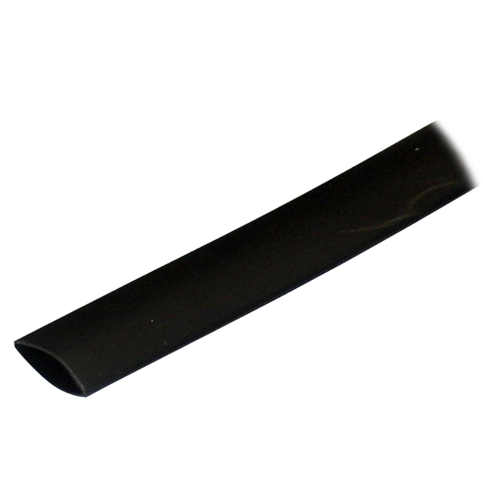 Black Ancor adhesive-lined heat shrink tubing, 3/4 inch by 48 inches, used for wire management, shown in a coiled form.