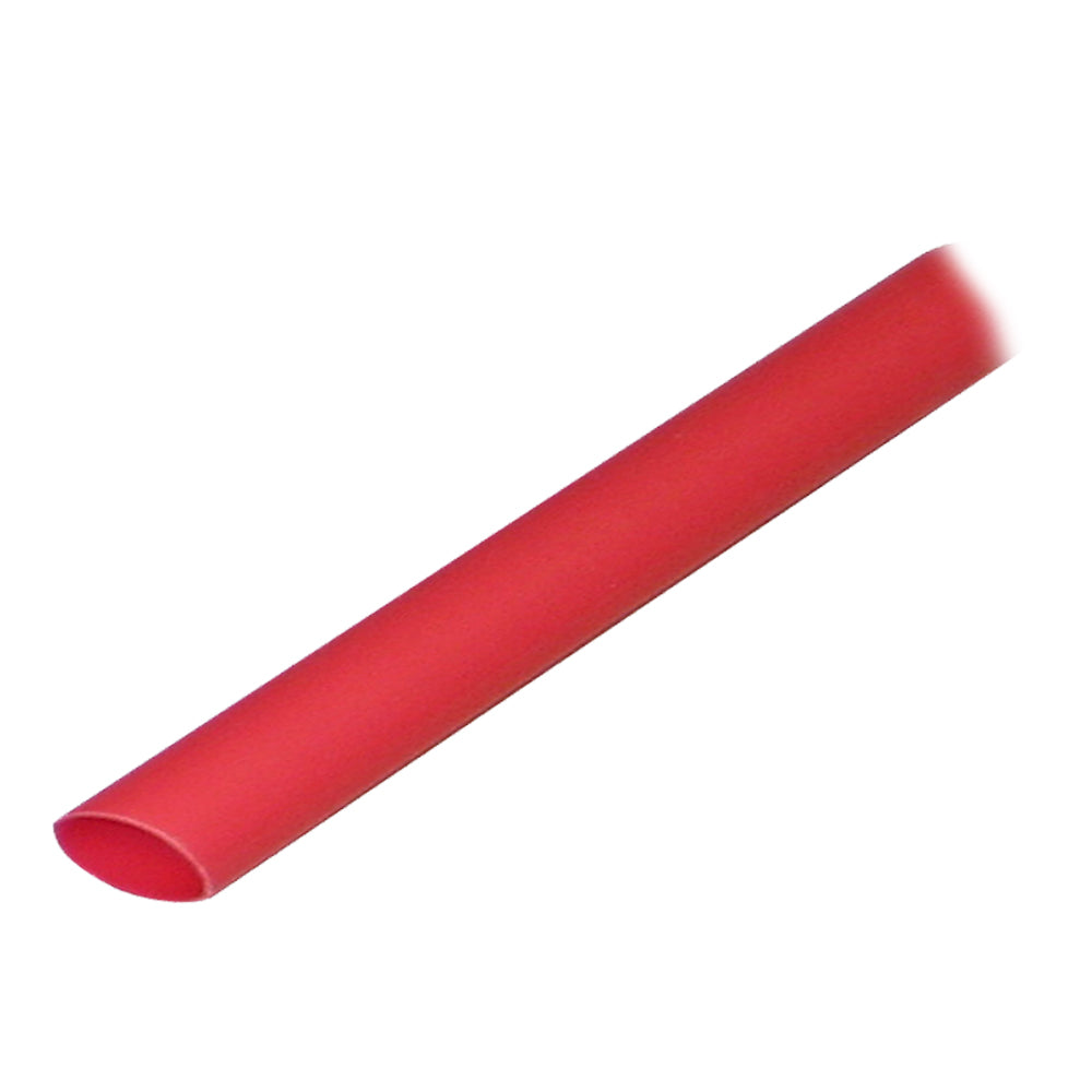 Red Ancor adhesive-lined heat shrink tubing, 3/8 inch diameter, 48 inches long, used for wire management and insulation.