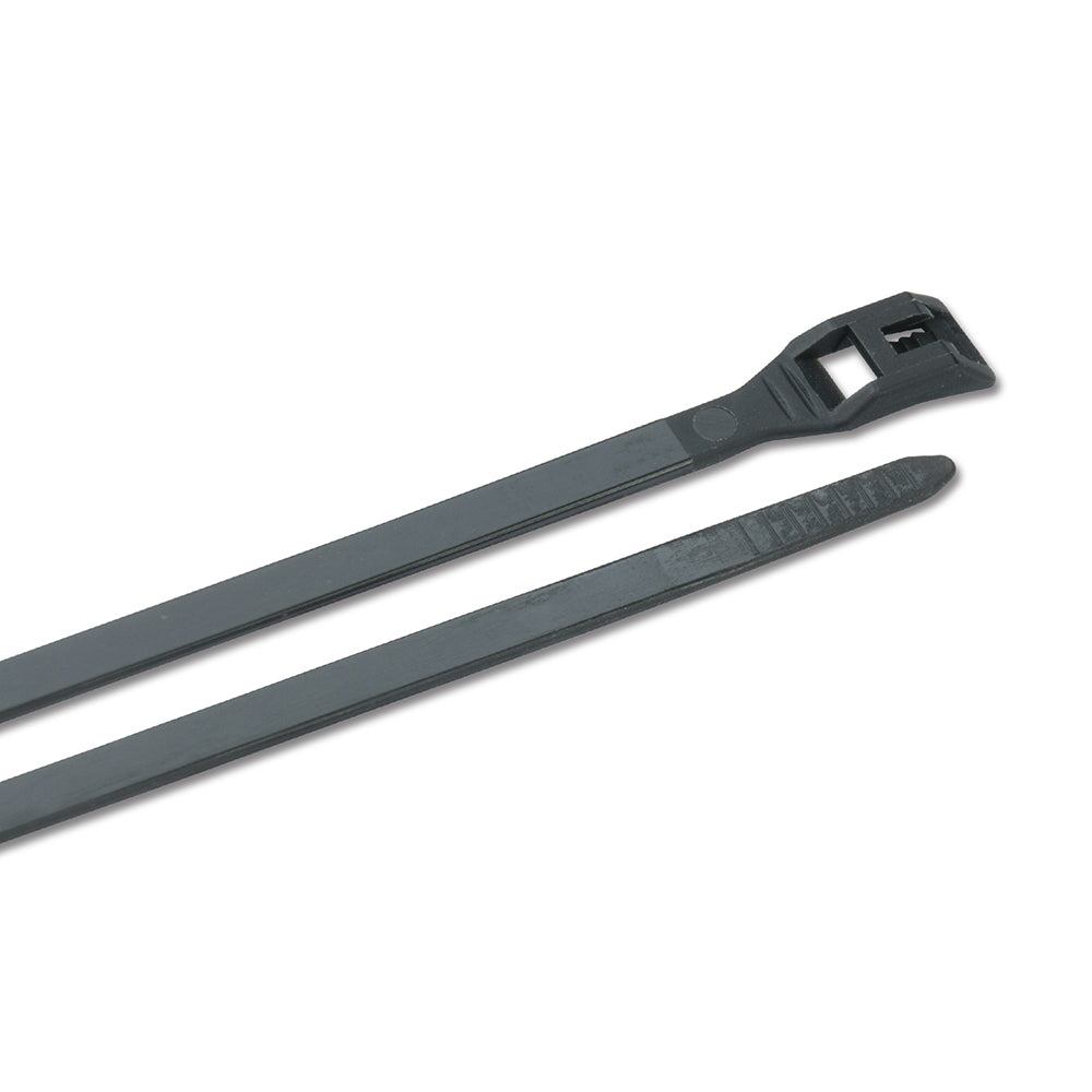 Ancor UVB Low Profile Cable Ties, 8-inch wire management ties in a 100-pack for secure cable organization