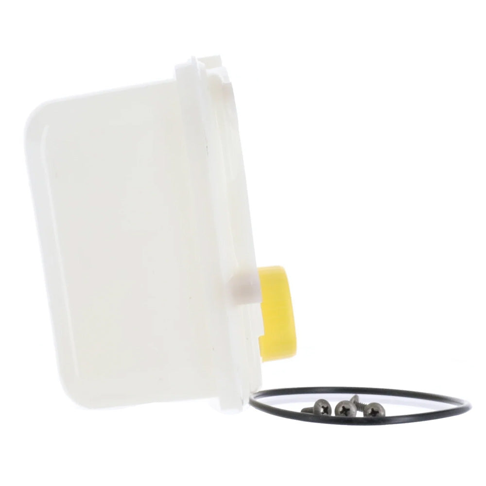 ARCO Marine Mercruiser tilt trim reservoir kit with 4 screw mount, marine boat accessories, metal and rubber components visible.