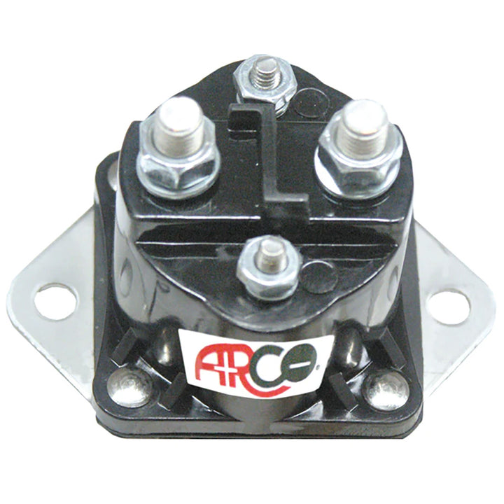 ARCO Marine 12V original equipment replacement solenoid with isolated base for Mercury marine engines.