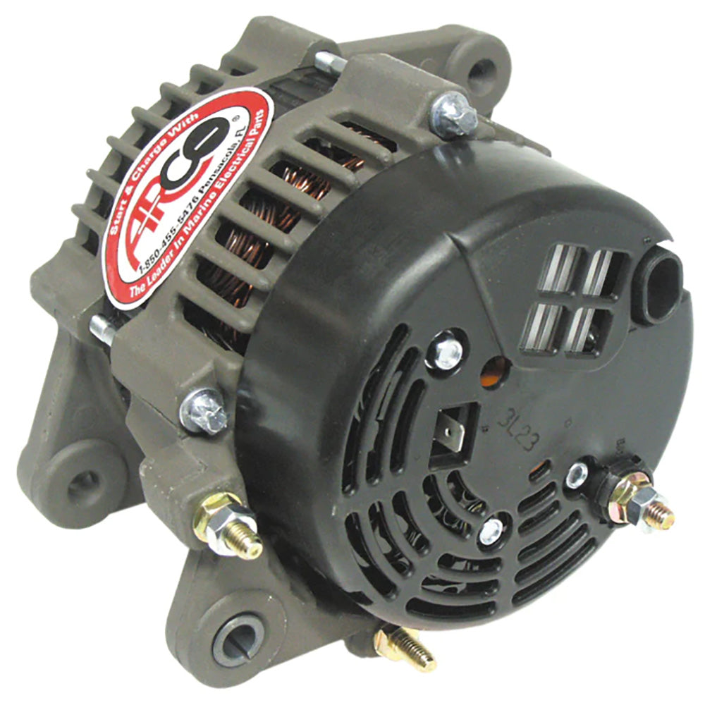 ARCO Marine Premium Replacement Alternator with 50mm multi-groove pulley, designed for marine engines and electrical systems.