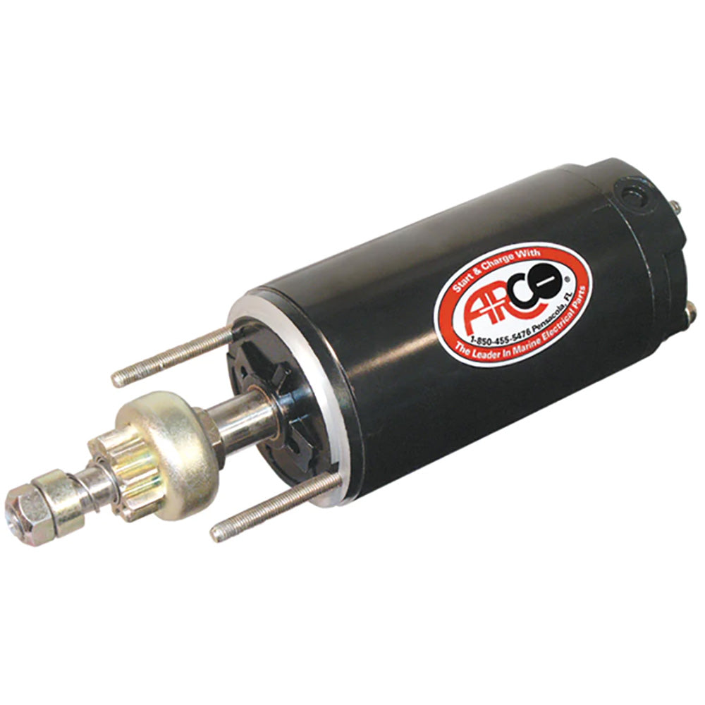 ARCO Marine Chrysler/Force outboard starter showing metal components and wiring for marine engine starting system.