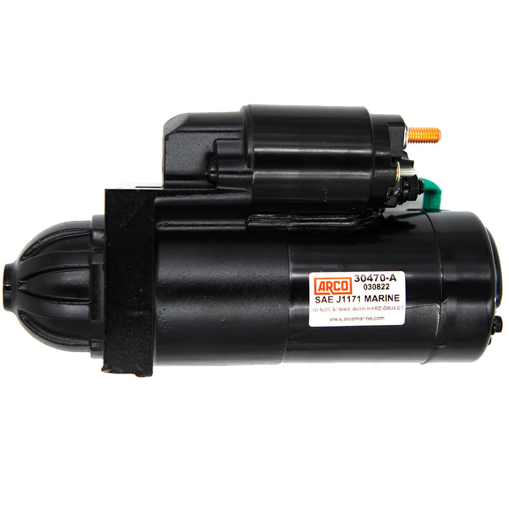 ARCO Marine high-performance inboard starter with 14-inch flywheel and gear reduction, designed for marine engine starting.