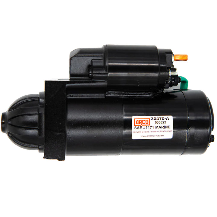ARCO Marine high-performance inboard starter with 14-inch flywheel and gear reduction, designed for marine engine starting.