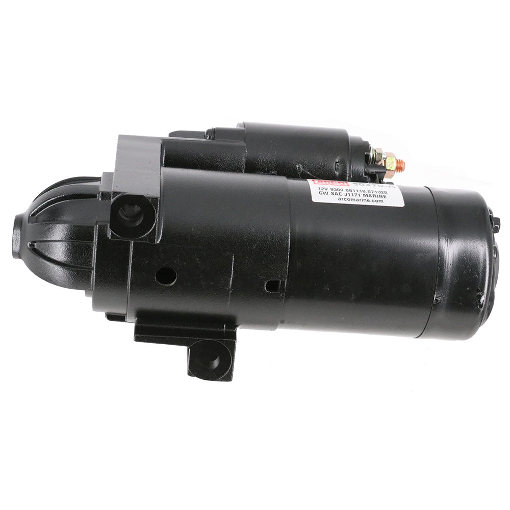 ARCO Marine high-performance inboard starter with 14-inch flywheel and gear reduction, showcasing the durable starter mechanism.