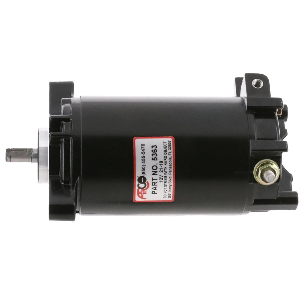 ARCO Marine Johnson/Evinrude outboard starter for late model engines, durable marine starter with electrical components.