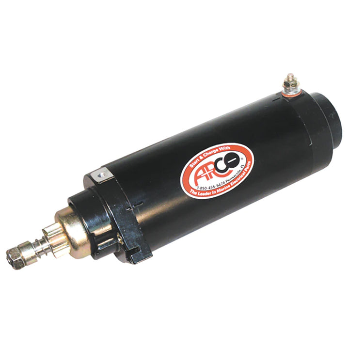 ARCO Marine Mercury/Mariner outboard starter with 8 teeth, suitable for 135-200 HP marine engines, in natural setting.