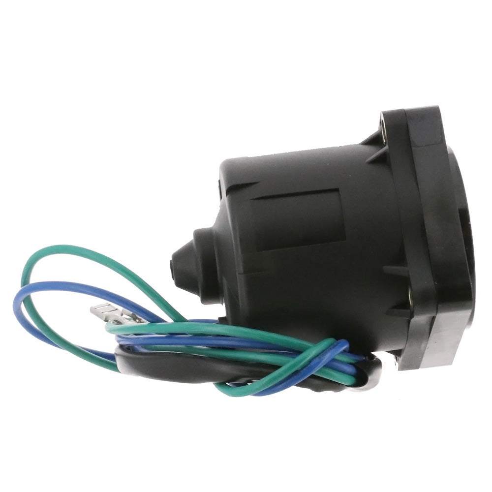 ARCO Marine Johnson/Evinrude tilt trim motor with 2-wire, 4-bolt mounting, flat blade shaft for marine outboard trim systems.