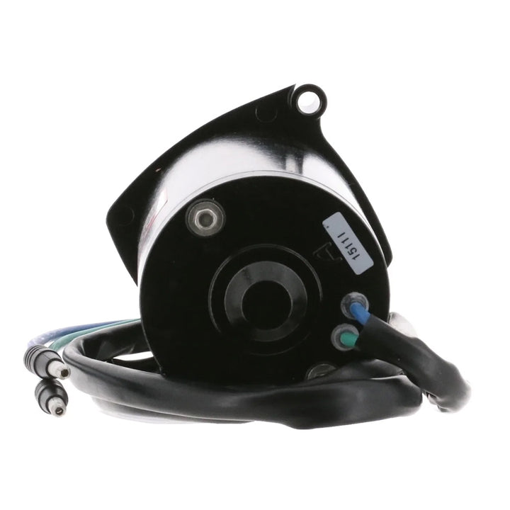 ARCO Marine outboard tilt trim motor for late model Mercury engines, 2-wire replacement part, shown with electrical connection.