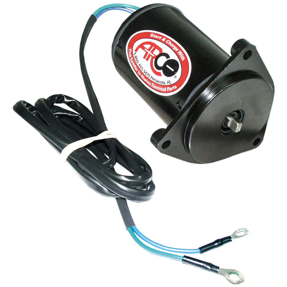 ARCO Marine Yamaha outboard tilt trim motor with 2-wire connection, 3-bolt mounting, flat blade shaft for marine engine adjustment