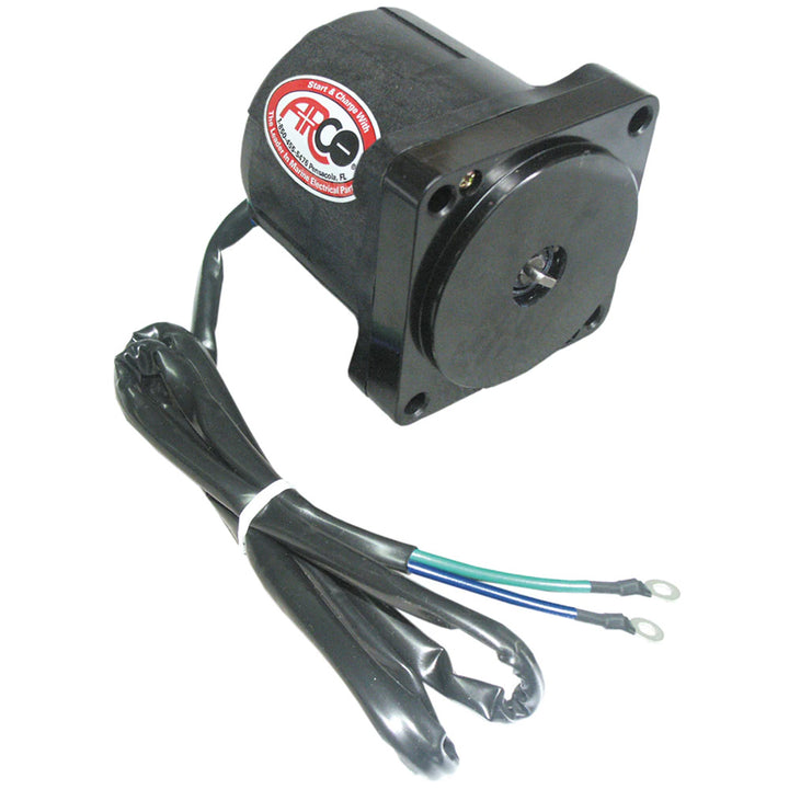 ARCO Marine Yamaha 4-bolt outboard tilt trim motor, showing the compact motor with mounting bolts and electrical connections.