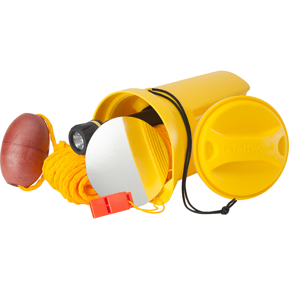 Attwood Marine Bailer Safety Kit with safety accessories and tools for boating safety and emergency use.