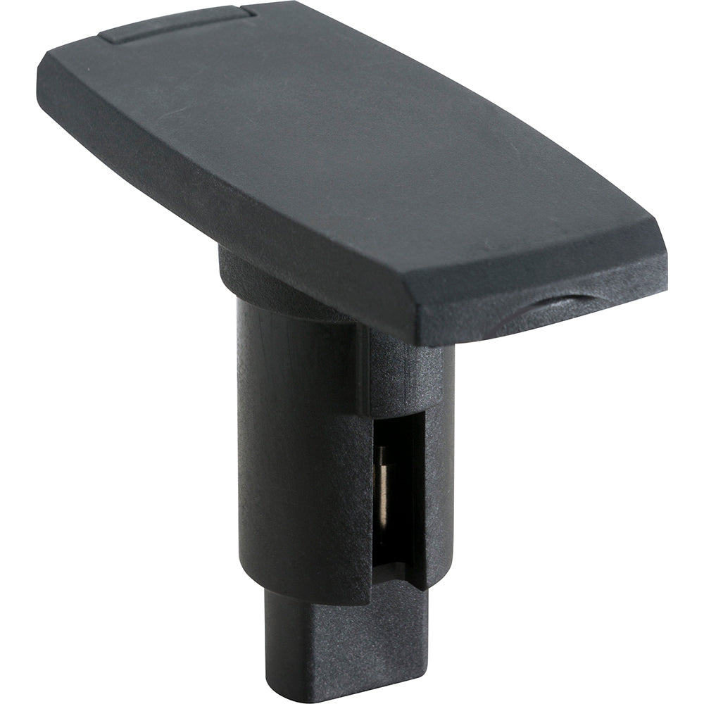 Attwood Marine LightArmor 2-pin plug-in base in black, rectangular shape, marine accessories for boat lighting systems.