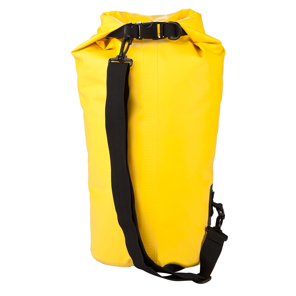 Attwood Marine 20-liter dry bag backpack with waterproof material and adjustable straps for outdoor water activities.