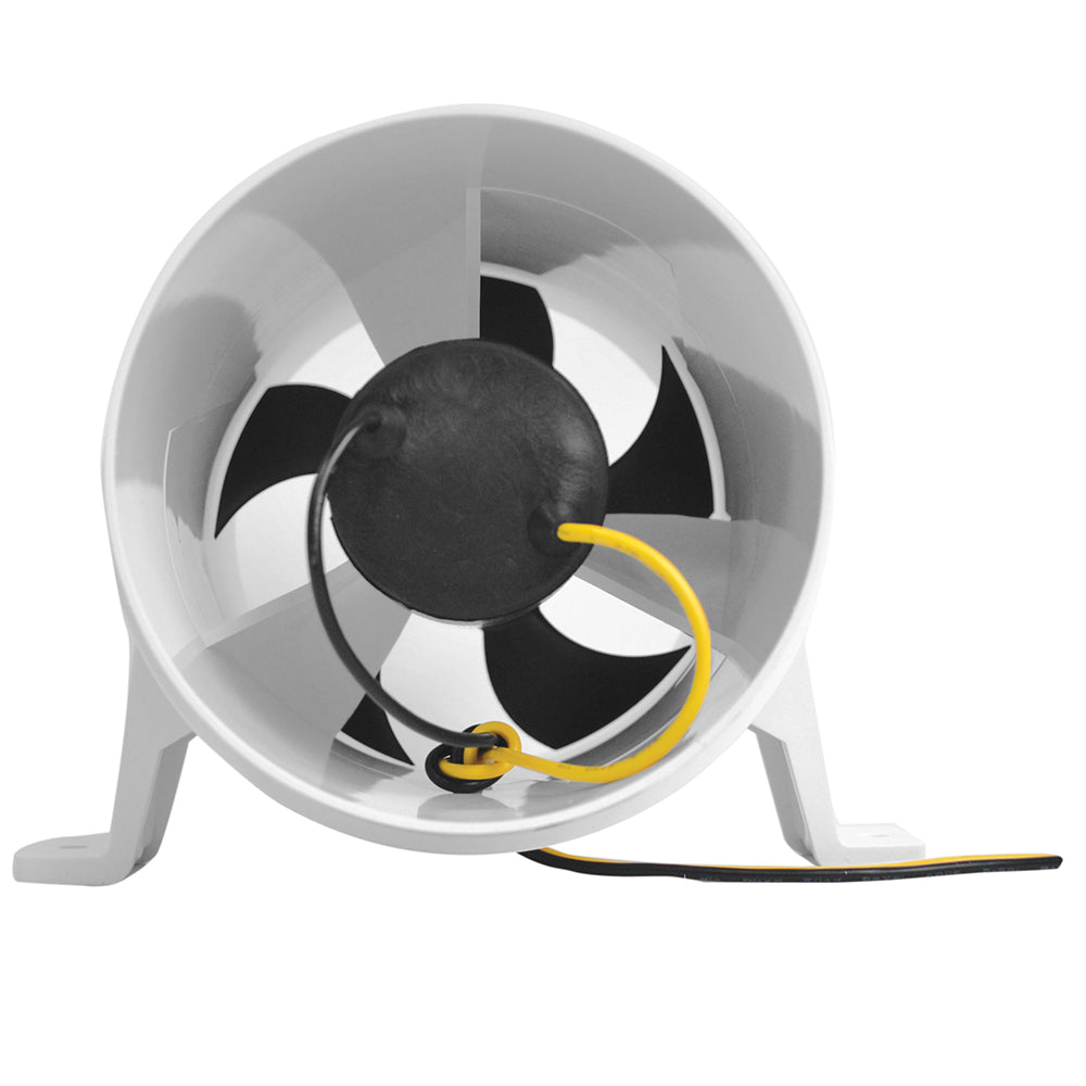 Attwood Marine Turbo 4000 Series II water-resistant 12V in-line blower in white, designed for marine ventilation and cooling.