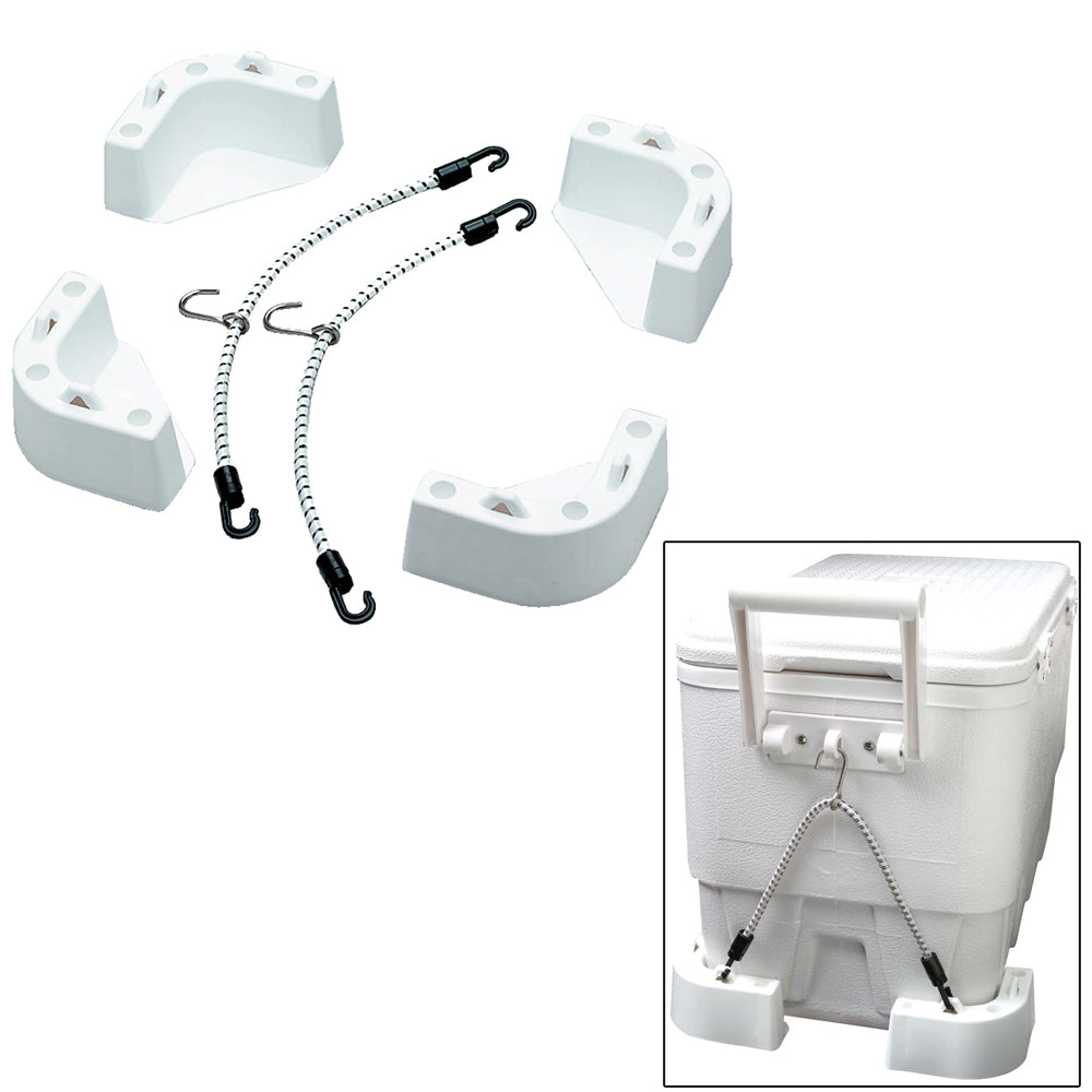 Attwood Marine Cooler Mounting Kit for deck or galley, designed for secure attachment of marine coolers on boats.