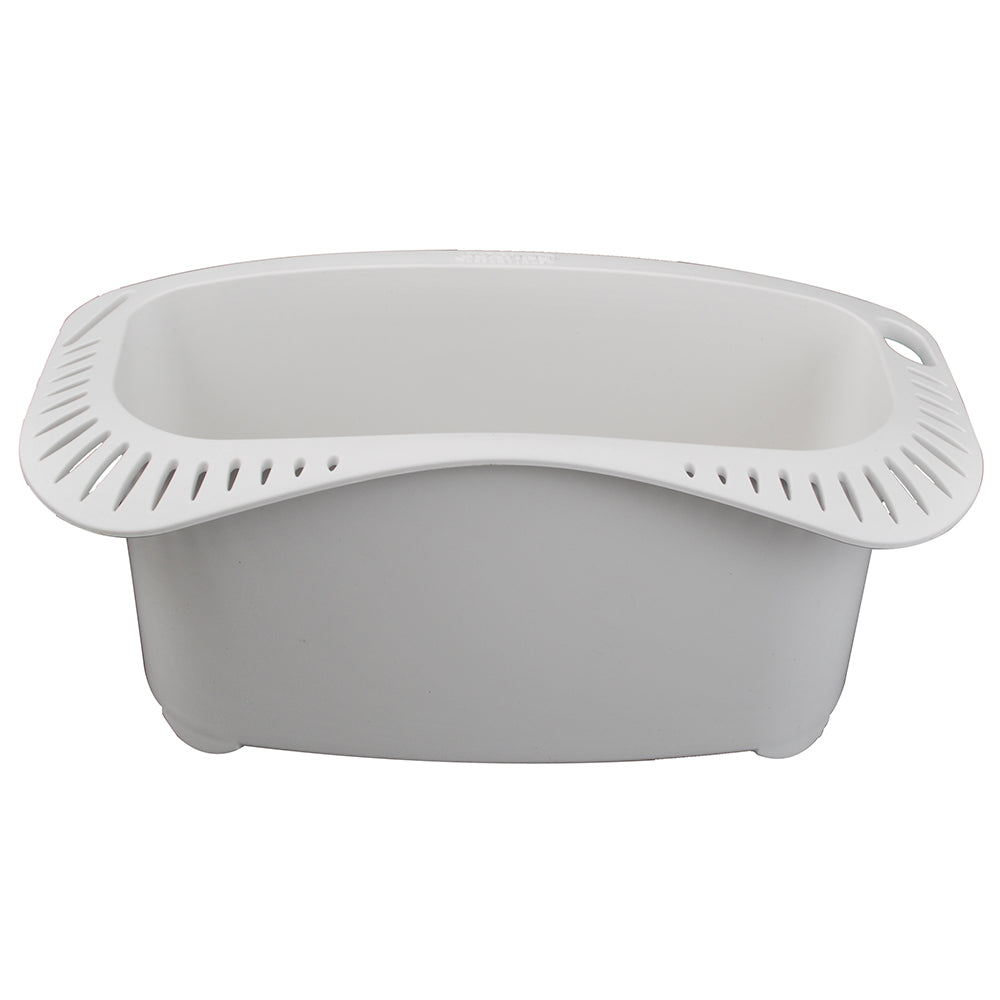 Attwood Marine Cockpit Caddy for fishing accessories, mounted in boat cockpit with storage compartments and fishing gear.