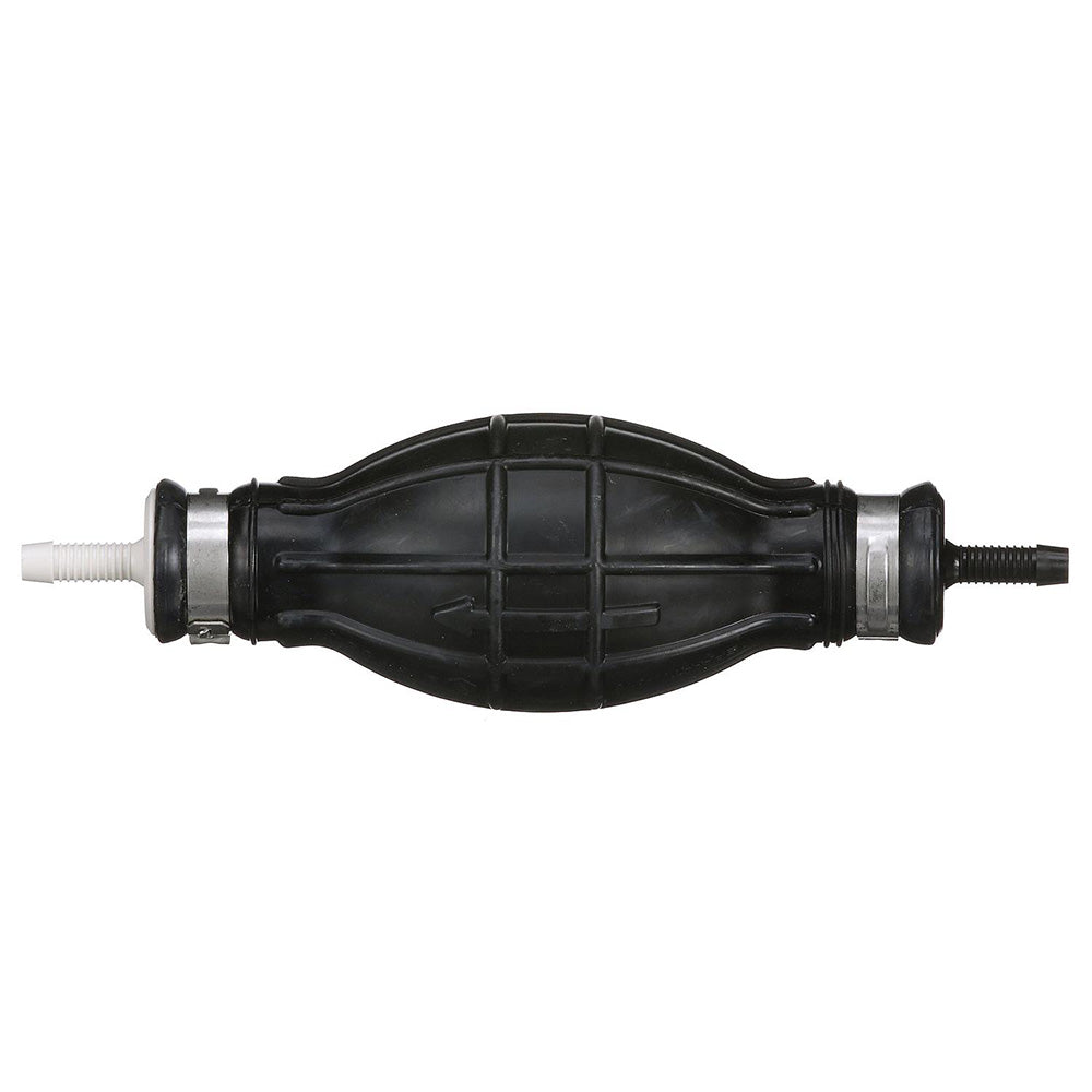 Attwood Marine primer bulb for 1/4-inch fuel hose, durable fitting for marine fuel lines and engine applications.
