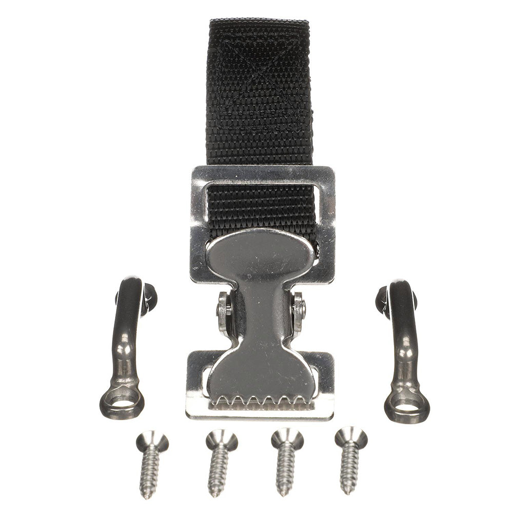 Attwood Marine 48-inch fuel tank strap set designed for 3-6 gallon fuel tanks, durable straps for secure installation.