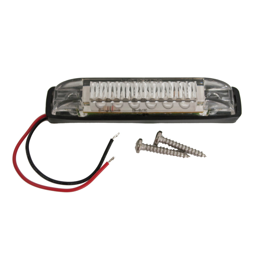 Attwood Marine 4-inch LED Utility Courtesy Light, 12V interior light for boats, with white LED illumination and durable plastic housing.