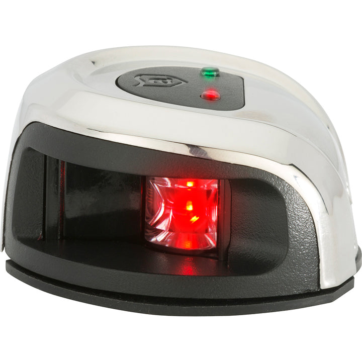 Attwood LightArmor stainless steel bow mount navigation light with bi-color LEDs for marine boats, 2 nautical miles visibility.