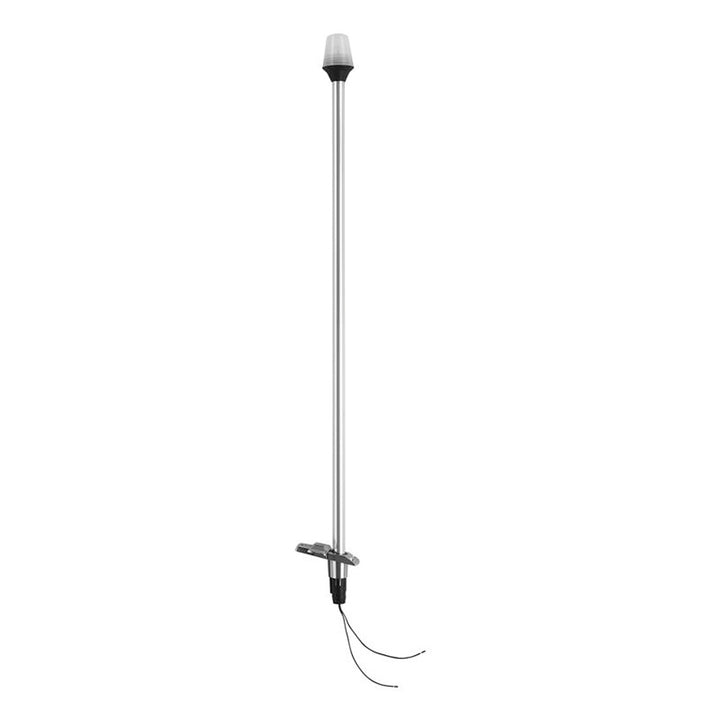 Attwood Marine Stowaway Navigation Light with 2-pin plug-in base, 2-mile visibility, 24-inch length for boat safety.