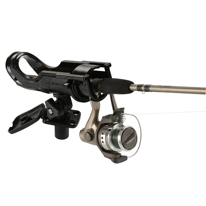 Attwood Marine heavy-duty adjustable rod holder with flush mount for secure fishing rod storage on boats.