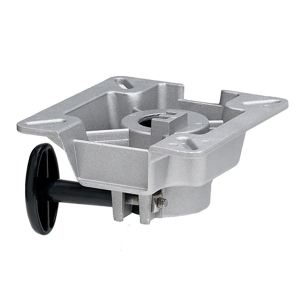 Attwood Marine Swivl-Eze LakeSport 2-3/8 inch aluminum seat mount with friction control for boat seating.