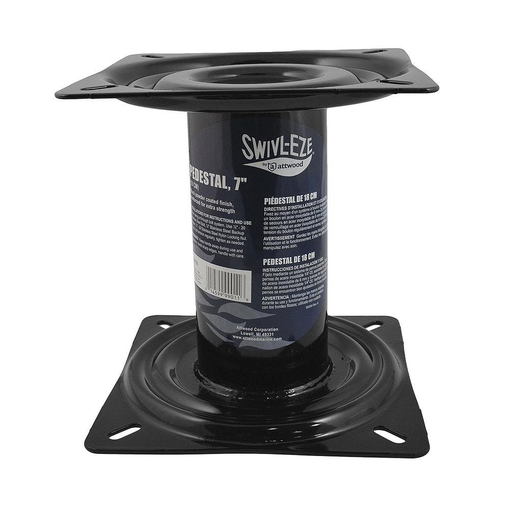Attwood Marine Swivl-Eze 7-inch seating pedestal with adjustable height and durable marine-grade construction for boat seating.