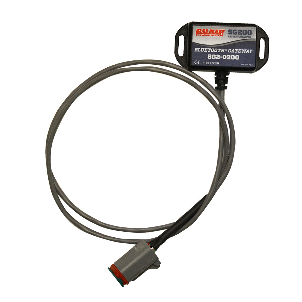Balmar Bluetooth Gateway for SG200 meters and monitoring system, shown connected to marine monitoring equipment.
