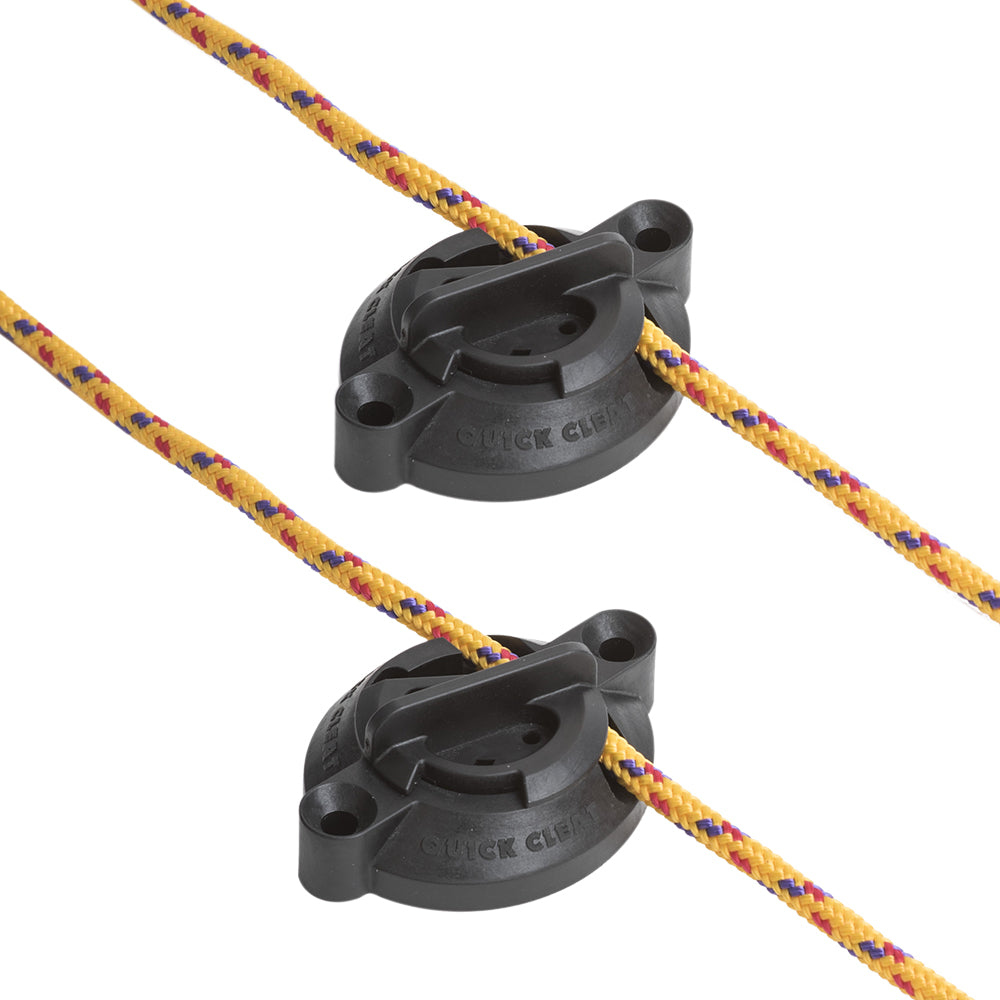 Pair of Barton Marine Quick Cleats in 1/4-inch size, durable marine hardware for securing ropes on boats.