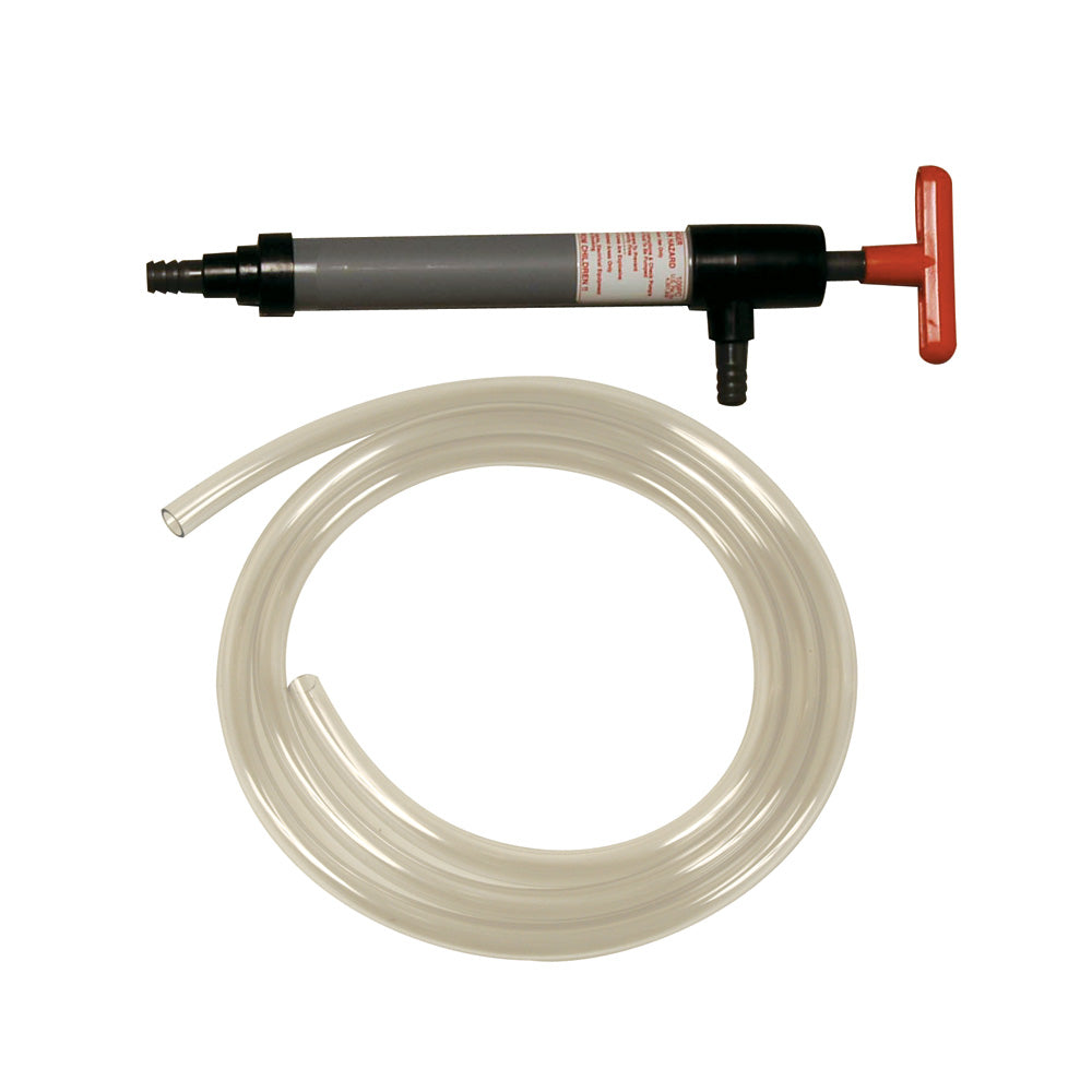 Beckson Marine Siphon-Mate bilge pump for diesel, oil, and water transfer, shown on white background.