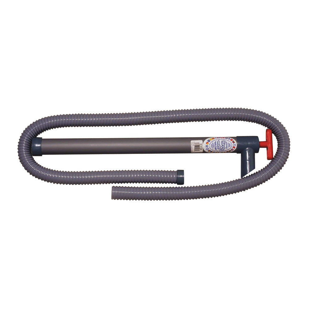 Beckson Marine Thirsty-Mate 24-inch bilge pump with 72-inch flexible reinforced hose for marine bilge pumping.