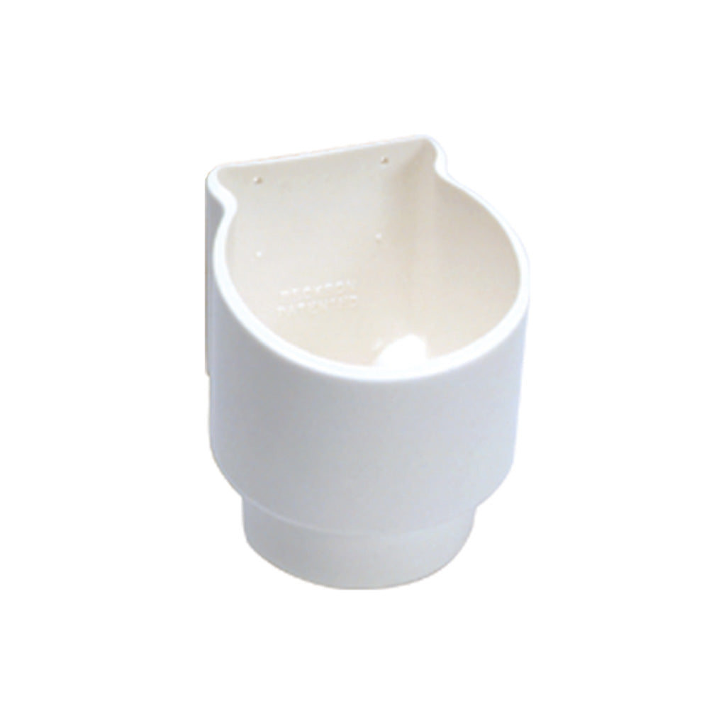 Beckson Marine Soft-Mate insulated beverage holder in white, designed for deck or galley use, keeps drinks warm or cold.