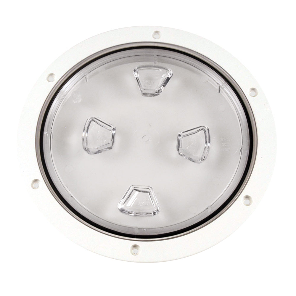 Plaque de pont Beckson transparente à visser au centre, 20 cm (8 po) - Blanche