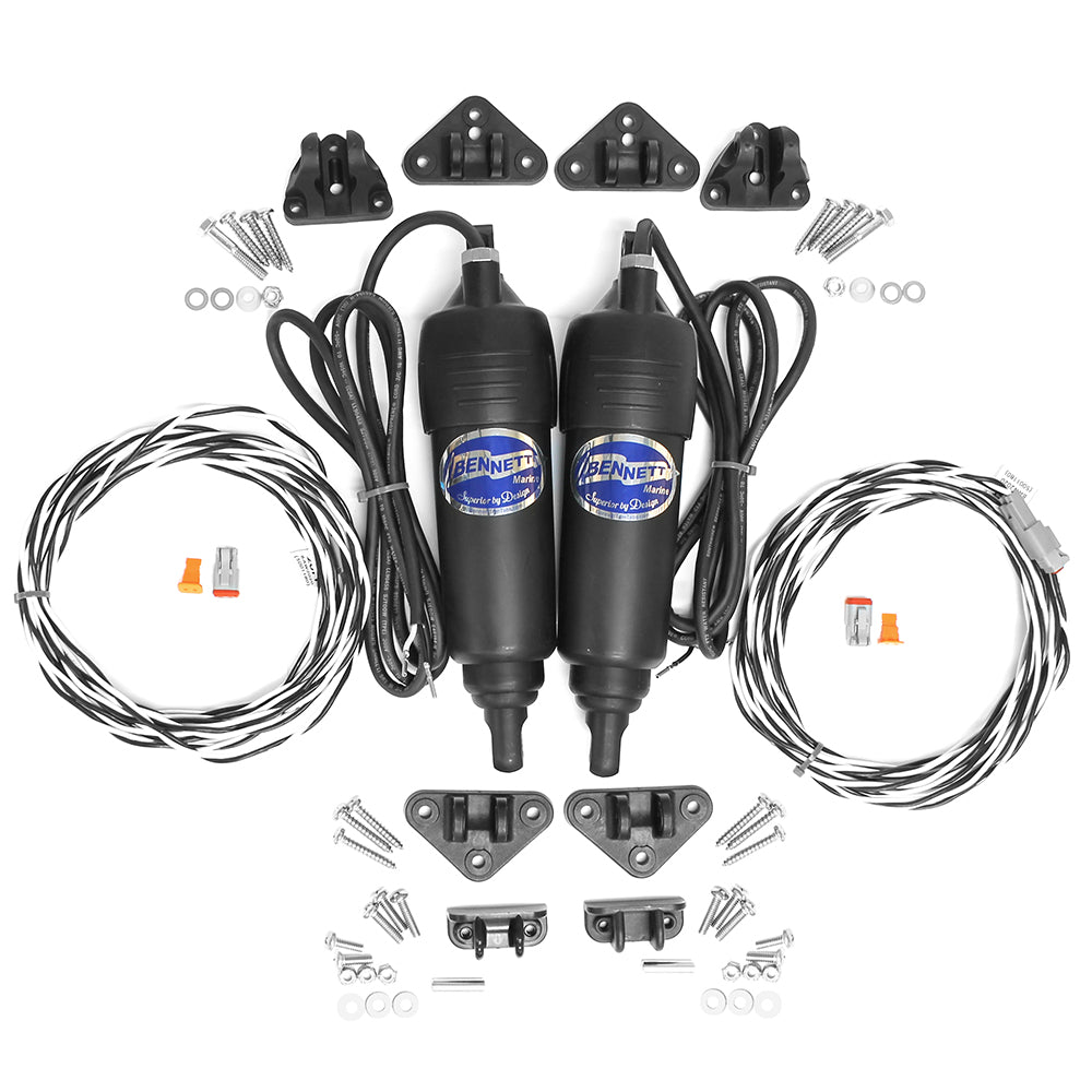 Bennett Marine BOLT adjustable trim tab actuator kit without tabs, relay module not included, for boat trim tab installation.