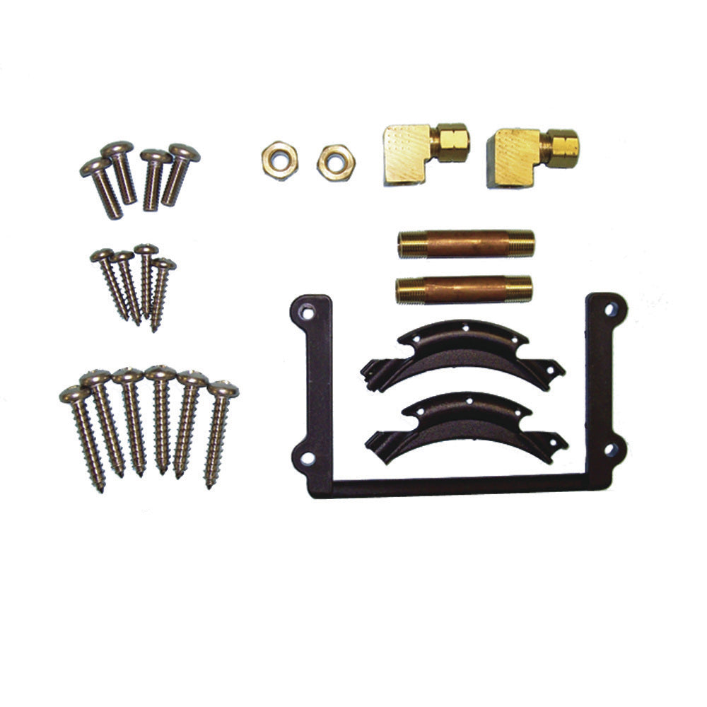 Bennett Marine Trim Tab Hydraulic Hardware Pack with mounting brackets and hydraulic components for boat trim tabs.