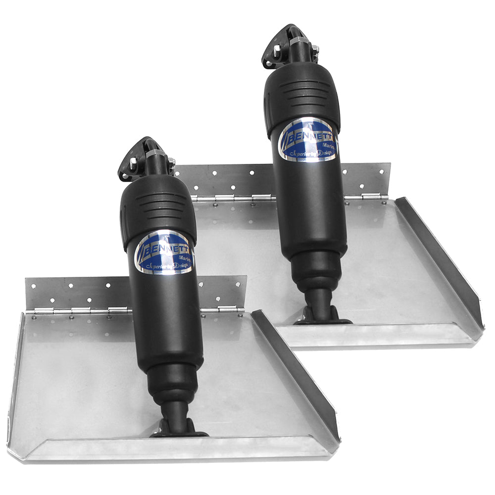 Bennett Marine Bennett BOLT 1212ED electric edge-mount trim tab kit with 12x12-inch aluminum tabs for boat stabilization.