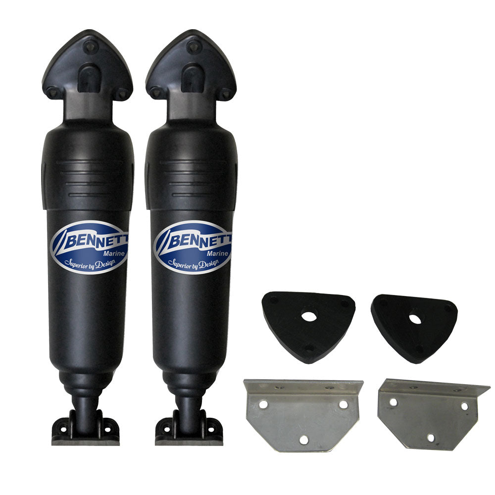 Bennett Marine Lenco to BOLT conversion kit for electric trim tabs, shown on boat trim tab system with wiring components.