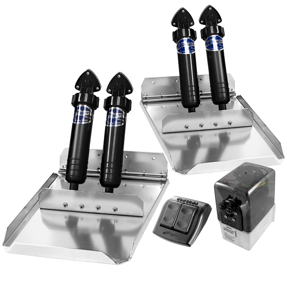Bennett Marine 12x16 inch Sport Trim Tab System, adjustable aluminum trim tabs for boat control and stability.